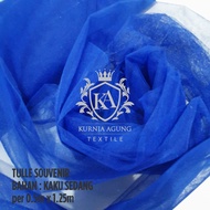 KAIN TILE TULE SOUVENIR Per 05m x 1.25m Warna Biru Elektrik