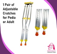Saklay Aluminum Crutches Medical Lightweight Aluminum Crutches Medical Crutches Adult Walker Adult Crutches - 1 Pair or 1 Piece - Adult or Pedia