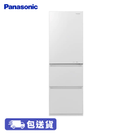 Panasonic 樂聲 NR-C370GH/W3 303公升 變頻 三門雪櫃 雪亮白 智慧節能/銀空氣淨化系統有效消除細菌