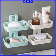 MMM 2-Tier Bar Soap Holder 2-Tier Bathroom Soap Box Bathroom Shelf Wall-Mounted Soap Holder