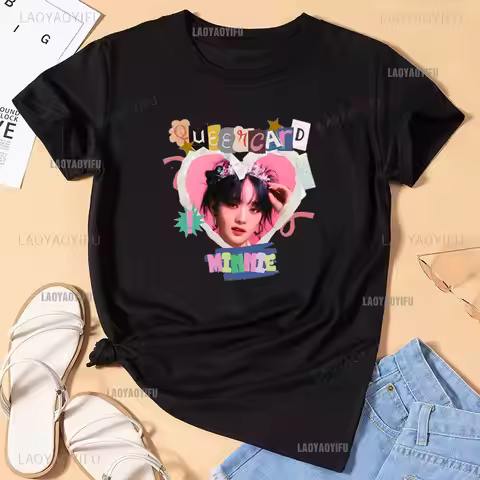 GIDLE T Shirt Kpop (G)I-DLE I Feel Merch Y2k Fashion World Tour 2024 Shirt Kpop Girl Group Shirt Kpo