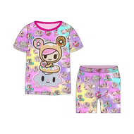 [crazy kiddie] Closing clearance! Girl Play Set Frozen Tokidoki Toys Story 4 T-shirt Shorts sets Playset Pyjamas cotton 2-6yrs