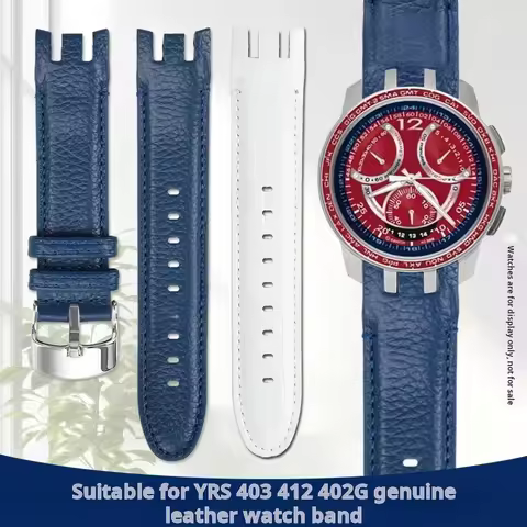 Cowhide Watchband 21mm For Genuine Leather Watch Strap Replacement Swatch Yrs403 Yrs412 402g Curved 