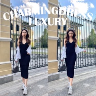 [Enter Code "WHCZMK" To Get An Instant Discount. 60.-] LC150 Charming Black Dress Korean Style Long 