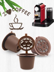 1入可重填咖啡膠囊過濾杯nescafe可重複使用的gusto膠囊能夠添加3種顏色的補充膠囊