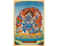 六臂大黑天唐卡 – 西藏手工忿怒藝術 phẩm