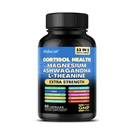 Didacat Cortisol Supplement Magnesium Glycinate L-Theanine Ashwagandha Relaxation Support Hormone Ba