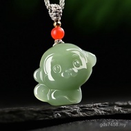 Jade Necklace ZOQQ Jade Necklace Qinghai Material Zodiac Three-Dimensional Jade Pendant Xinjiang Whi