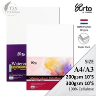 CAMPAP Arto Watercolour Paper Pack A3 /A4 ( 200 /300gsm 10'S) Cellulose, Cold Pressed - Medium Surfaced | kertas lukisan
