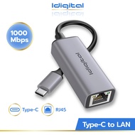 Idigital อะแดปเตอร์อีเทอร์เน็ต Type C to RJ45 LAN 1000 /100 Mbps Gigabit Ethernet Adapter Network Ad