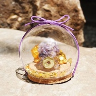 Hourrae水晶玻璃球 玻璃罩 招財貔貅玻璃球 禮物-紫水晶