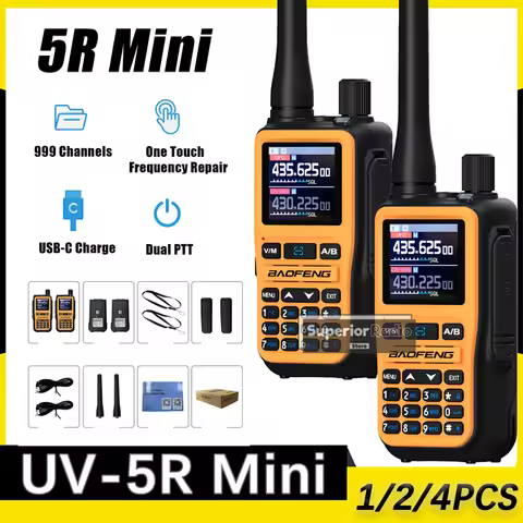 Baofeng UV5R Mini Orange Color Walkie Talkie UV-5R Mini Phone Bluetooth Frequency Hopping Type-C Lon