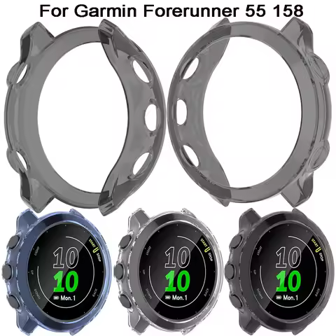 Soft TPU Protective Case for Garmin Forerunner 55 158 SmartWatch Protector Shell Edge Cover Protecti