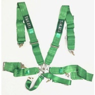 TAKATA 6 Point Racing Seat Belt Harness Green 1 Side