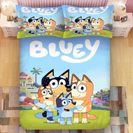 blueys fitted Bedsheet + pillowcase Bed set 3D printed size Single/Super single/queen/king