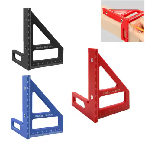 3D angle ruler, 45-degree/90-degree woodworking right-angle ruler and measuring tools, made of ABS p