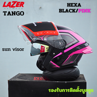 หมวกกันน็อค Lazer รุ่น Tango SR ลายOni Red Oni Greyสีแดงด้าน มีแว่นกันแดดในตัว รองรับหูฟังบลูทูธ