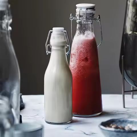 Creative Home Large-Capacity Juice Glass Water Bottle Glass Oiler Milk Soda Enzyme Wine Bottle