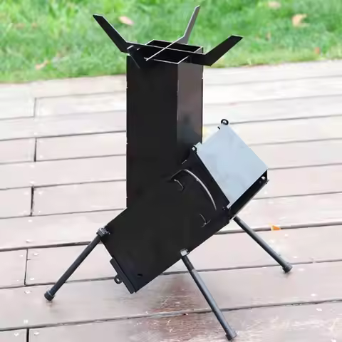 camping firewood Stove Portable Rocket Stove carbon steel Heating wood stove Tent Wood Burner for Ca