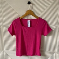 Women's short-sleeved plain square collar crop top, women's/ top, women's crop top, women's crop top