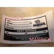 Bardahl mileage sticker engine oil 1 piece