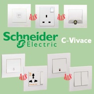 Schneider C-vivace Switch 13A Switch Socket 20A Double Pole Socket Bell 1Gang 2Gang 3Gang 4Gang 1Way