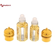 Shopifyle 3/6/15ml Roll On Bottle Glass Container Portable Perfume Bottle Gold Empty Roll-On Bottle 