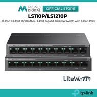 TP-LINK LS110P (10-PORT) / LS1210P (8-PORT +2-PORT GIGABIT) 10/100MBPSDESKTOP SWITCH WITH 8-PORT POE