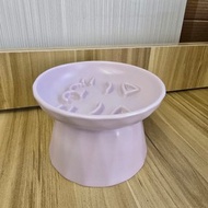 馬卡龍色系寵物慢食碗 防噎陶瓷高腳貓食水碗