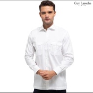 Kemeja Lengan panjang putih Guy laroche long epaulette plain putih - S