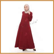 Jubah Modern Raffeasia Material Fusan Lace Tampal Dengan Batu Tabur