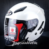 KYT HELMET GALAXY FLAT R SOLID | WHITE WHITE WHITE | FLAT VISOR Double Visor