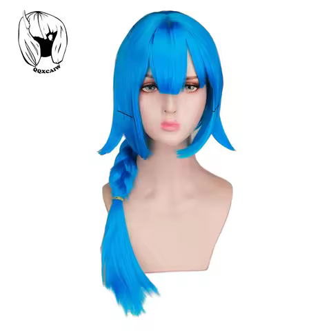 Anime Doom Blue Ponytail Wig Doom Pink Wig Short Synthetic Fiber Halloween Carnival Party Wig Doom B