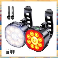 [L M Q N] Bike Lights [4+6 Modes], USB Rechargeable Bike Lights Front & Back, IP65 Waterproof Bicycl