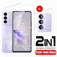 2 in 1 Screen Protector Tempered Glass Film For Vivo V27 E V27e V27 pro V27pro V 27e Camera Back Len