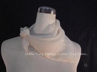 Little Ting Store:典雅素面絲巾粉或白方形絲巾條紋蔥金線硬挺版絲中方巾/可搭配圍巾披肩頭巾髮帶