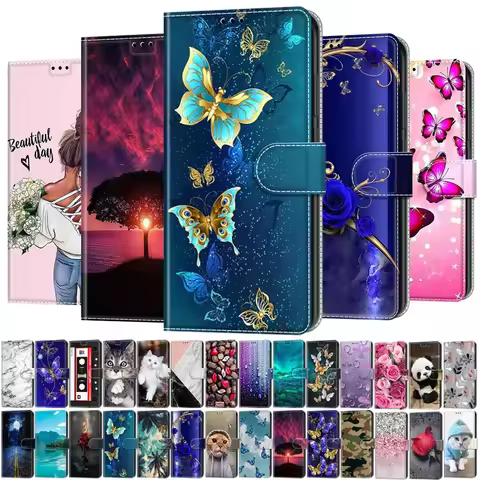 Lovely Butterfly Wallet Case For Huawei Honor 70 Lite 10 P30 Pro P20 P10 Lite Mate 20 Lite Magnetic 
