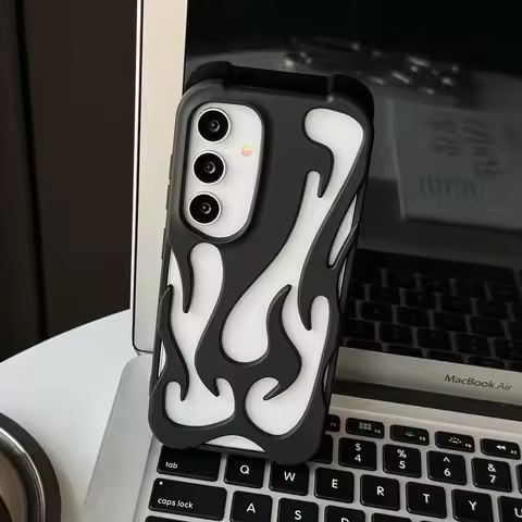 Luxury Matte Flame Shockproof Phone Case For Samsung Galaxy S25 S24 S23 S22 ultra A14 A15 A16 A54 A5