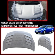 NISSAN GRAND LIVINA 2009-2013 JS RACING STYLE FRONT BONNET FIBER SKIRT LIP BODYKIT