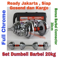Dumbell Barbel Set Box Full Chrome 20kg Cheapest Guarantee