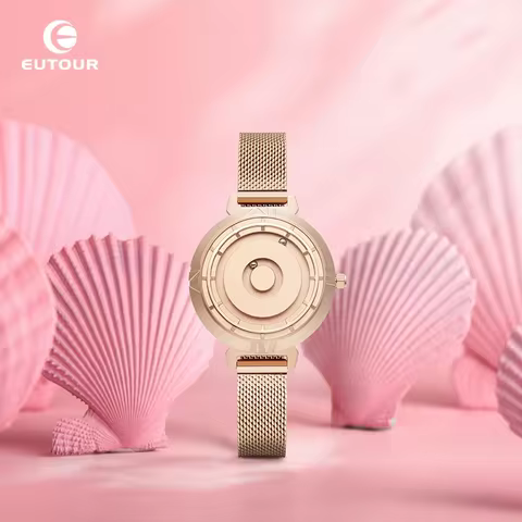 EUTOUR Original Design Magnetic Walking Beads No Hands Watch Ladies Compact Lightweight Luxury Niche
