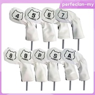 [PerfeclanMY] 9pcs Golf Club Covers, Premium PU Leather Covers Set for All Wood Clubs, No.4 / 5 / 6 / 7 / 8 / 9/ P / S / A