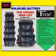 Solar Gel Battery Deep Cycle TVOE (24ah/33ah/38ah/55ah/65ah/ah) Pagar elektrik /pagar kebun
