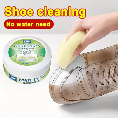 KJM 265g White Shoe Cleaning Cream: Removes Yellowing/Oxidation – Whitens Sneakers/Canvas/Leather Sh
