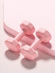 1個粉色pvc包裝啞鈴訓練套裝,適合家庭健身訓練,女性使用