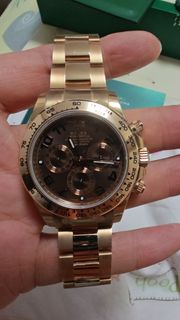 勞力士 Daytona 116505玫瑰金 朱古力面自動計時腕錶