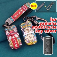 Leather Key Case China-Chic Key Cover with Metal Keyholder for Nvx155 Yamaha Nmax155 Y16 Y16ZR NVX AEROX155 KEYLESS REMOTE