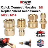 Quick Connect Nozzles Replacement Accessories 3/8 M22 / M14 Adapter Brass Fittings
