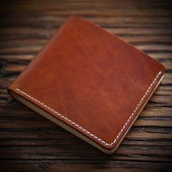 Handmade Vintage Vegetable Tanned Leather Wallet For Men Cowhide Short Money Clip For Mens Head Laye