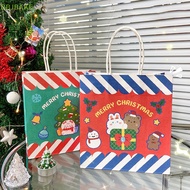 [FSBA] Christmas Paper Gift Bags Candy Cookies Packaging Bag Santa Claus Snowman Christmas Tote Bag For Party Decorations  KCB